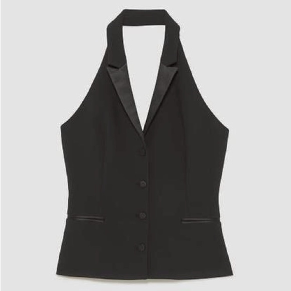 Zara Sleek Black Vest